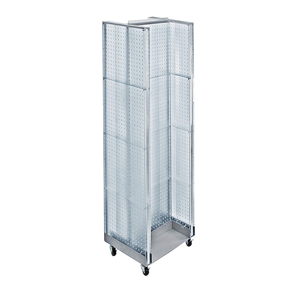 H-Unit Pegboard Floor Display on Wheeled Base. Panel Size: 16''W x 60''H
